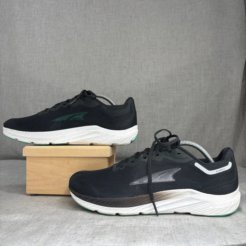 Altra Rivera 3 Shoes Black White Teal Mesh Road Running Sneaker Men's Size 9.5
